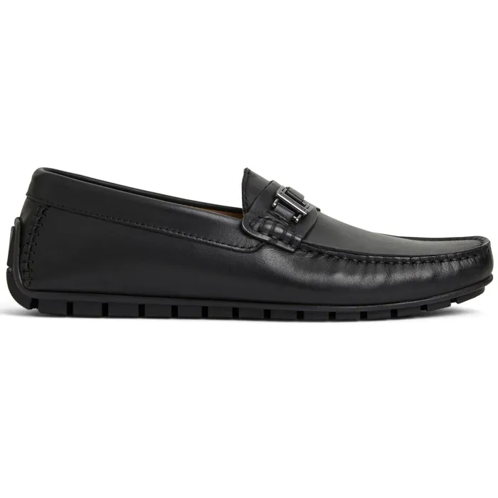 Men Bruno Magli Loafers and Slipons Xanto Casula Moccasin Black Leather