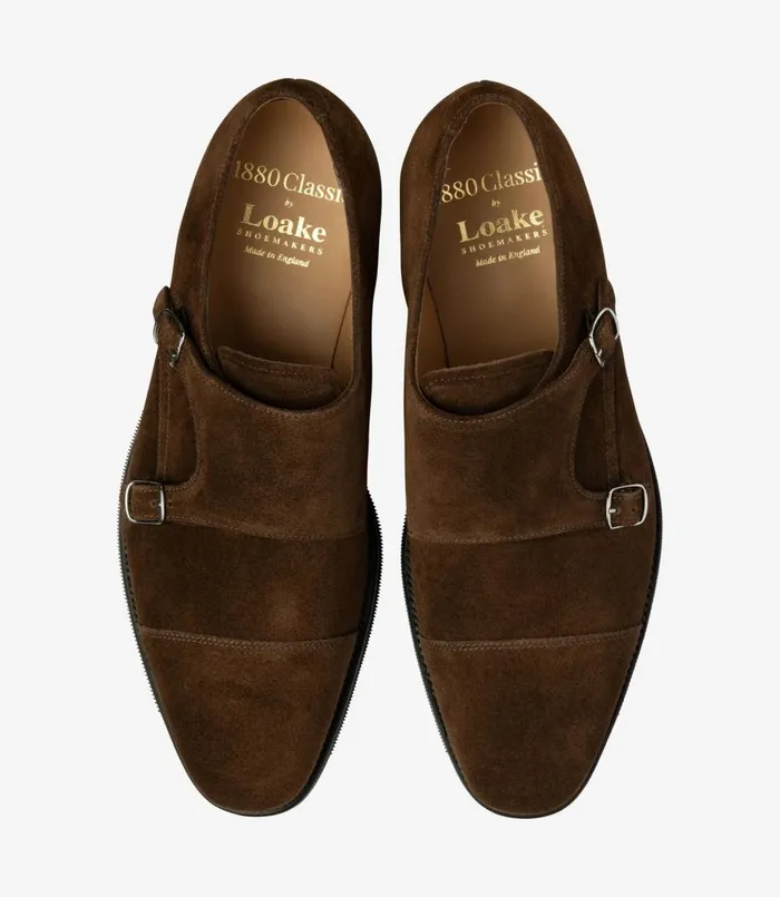 Men Cannon Brown Suede Loake Monk Shoes Men Cannon Brown Suede Loake Monk Shoes