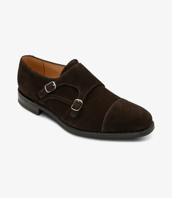 Men Cannon Dark Brown Suede Loake Monk Shoes Men Cannon Dark Brown Suede Loake Monk Shoes