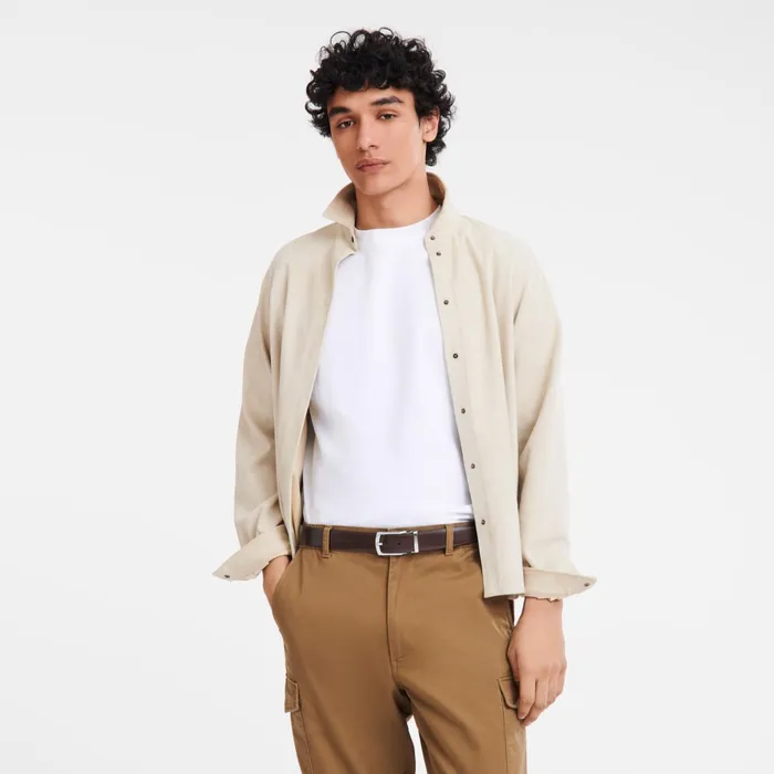 Men Delta Box BlackMocha Longchamp Belts
