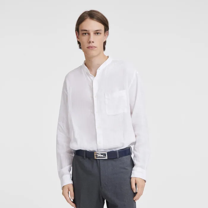 Men Delta Box Men039s Belt NavyBurgundy Longchamp Belts