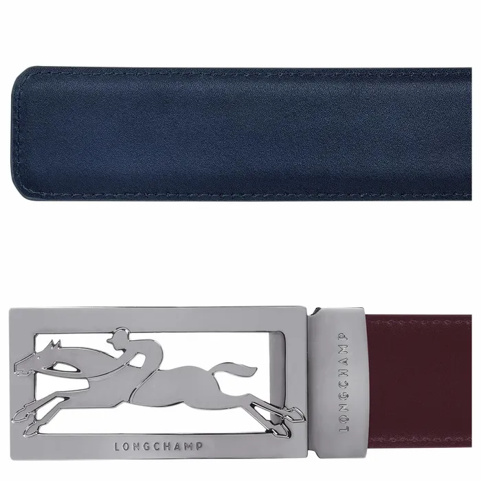 Men Delta Box Men039s Belt NavyBurgundy Longchamp Belts
