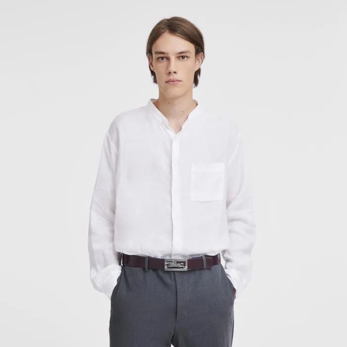 Men Delta Box Men039s Belt NavyBurgundy Longchamp Belts