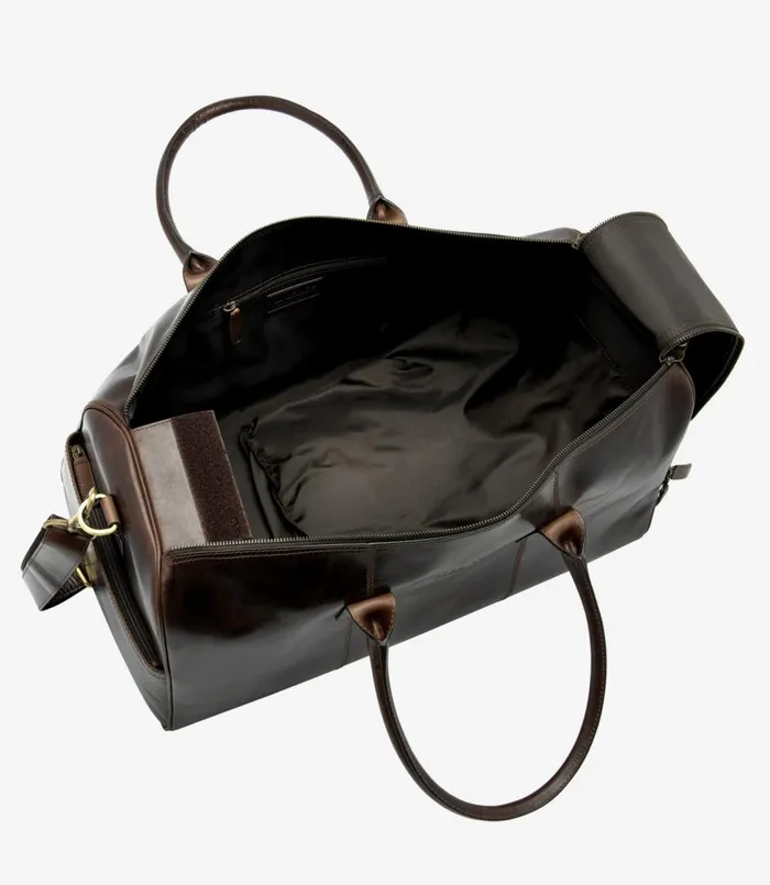 Men Devon Overnight Bag Dark Brown Loake Overnight and Wash Bags