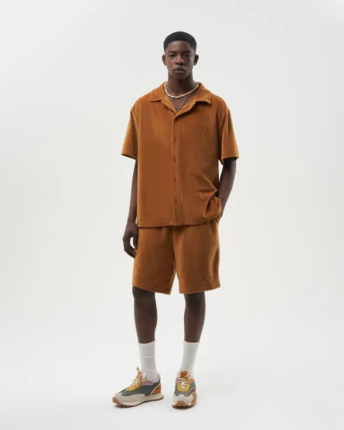 Men Filling Pieces Pants and Shorts Male Shorts Velvet Caramel Beige