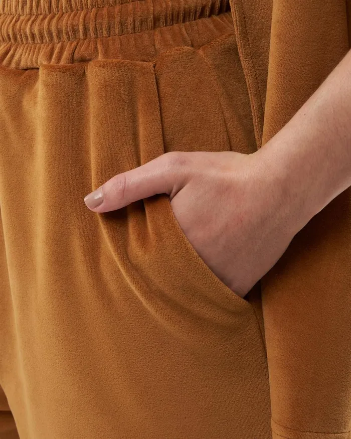 Men Filling Pieces Pants and Shorts Male Shorts Velvet Caramel Beige