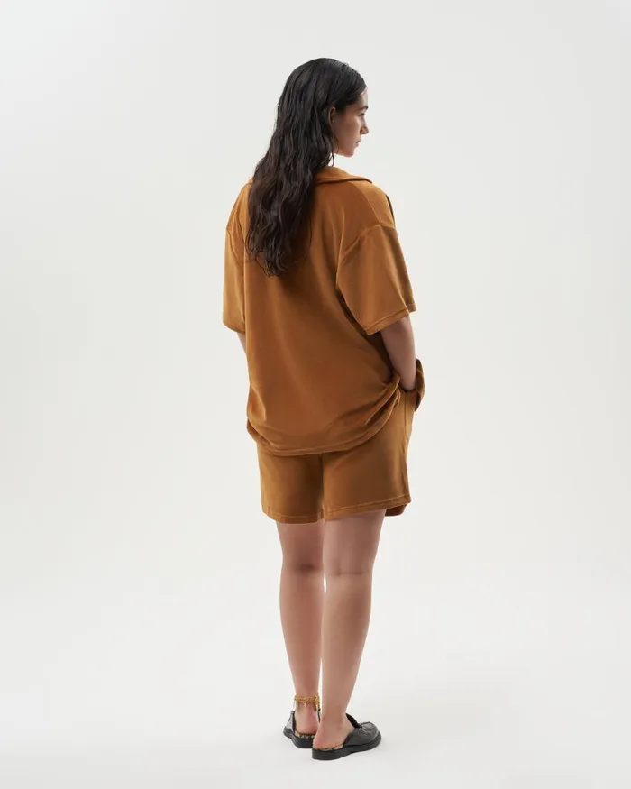 Men Filling Pieces Pants and Shorts Male Shorts Velvet Caramel Beige