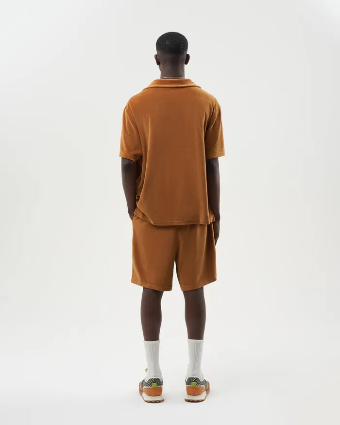 Men Filling Pieces Pants and Shorts Male Shorts Velvet Caramel Beige
