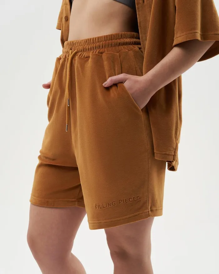 Men Filling Pieces Pants and Shorts Male Shorts Velvet Caramel Beige
