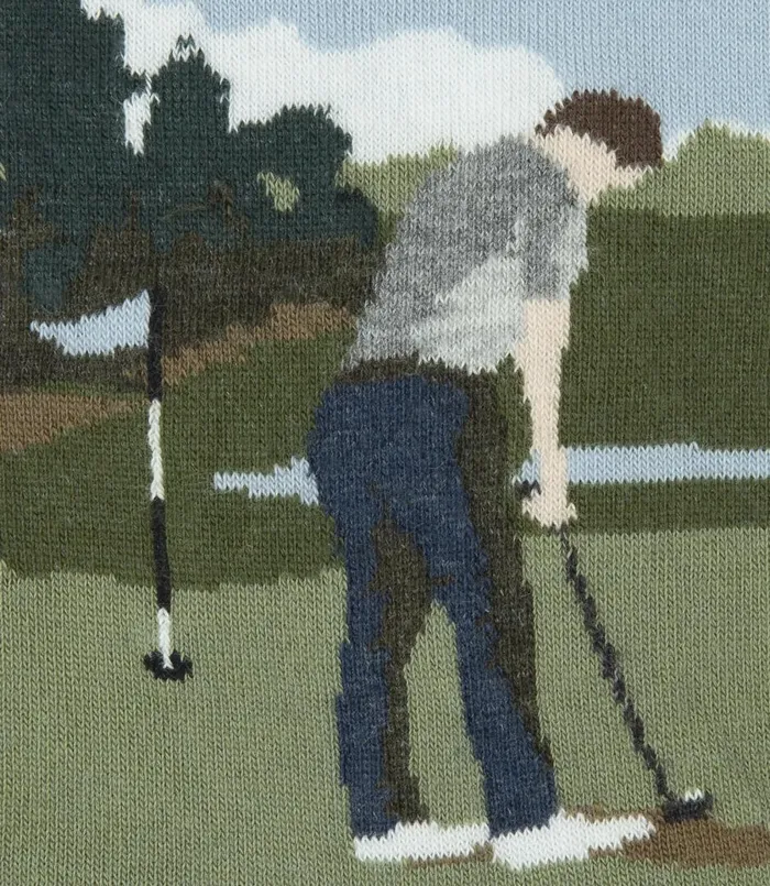 Men Golf Socks Navy Loake Socks
