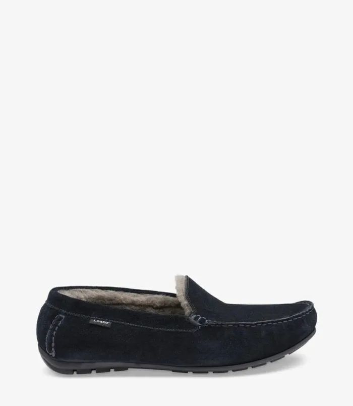Men Guards Slippers Navy Suede Loake Slippers