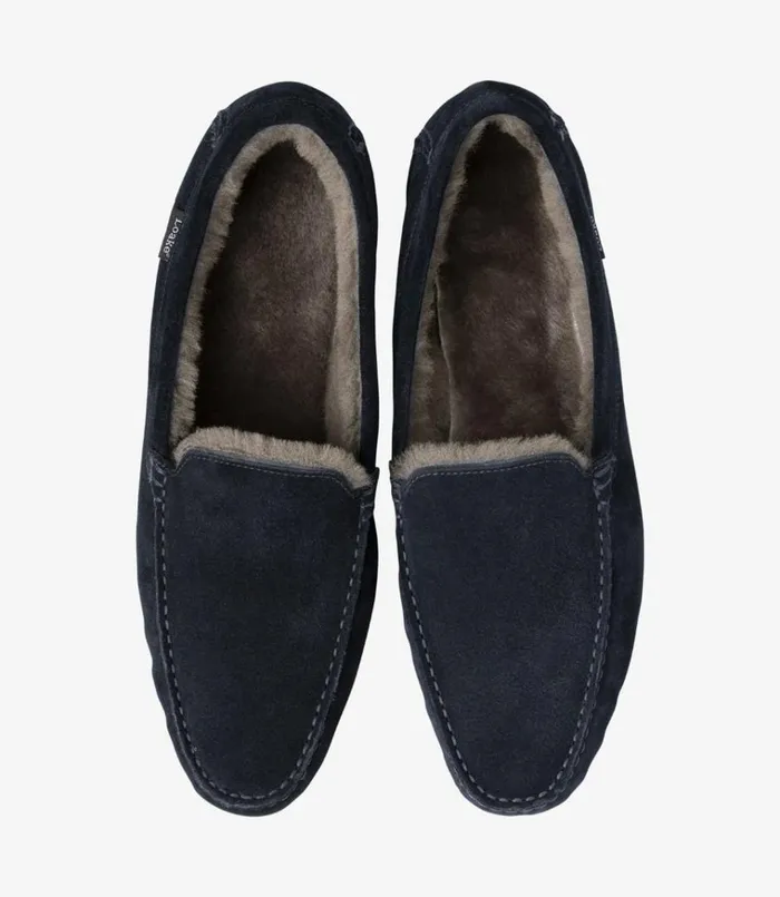 Men Guards Slippers Navy Suede Loake Slippers Men Guards Slippers Navy Suede Loake Slippers