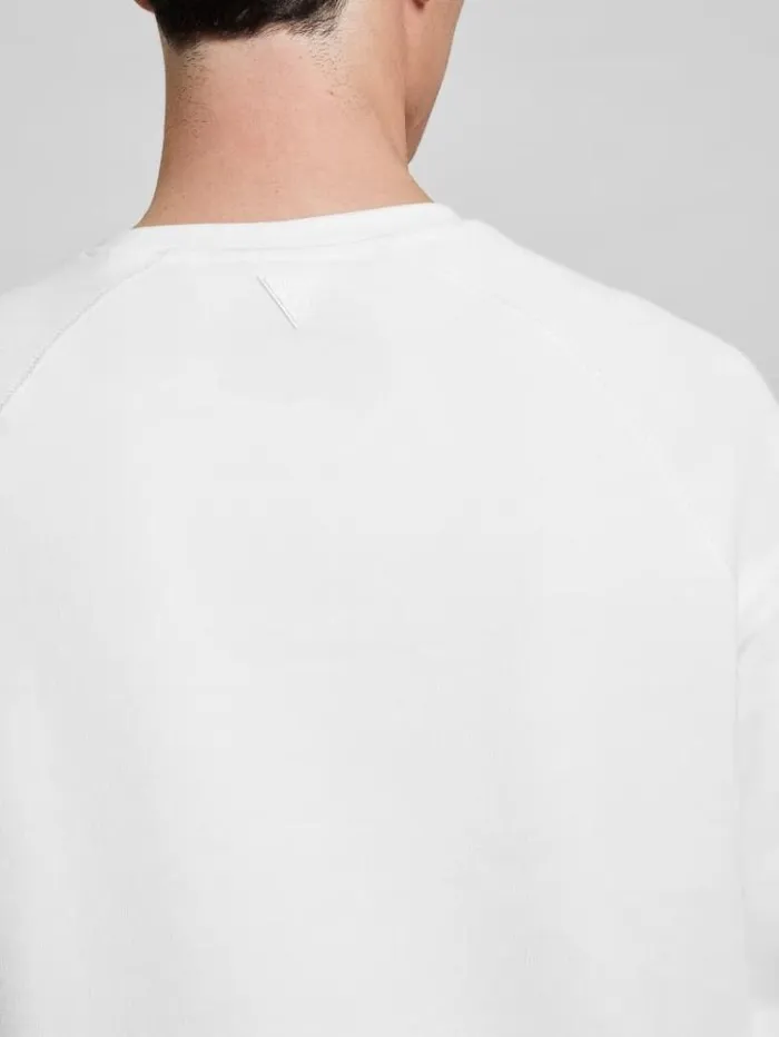 Men GUESS Hoodies and Sweaters Eco Aldwin Logo Sweatshirt Blancscuffy