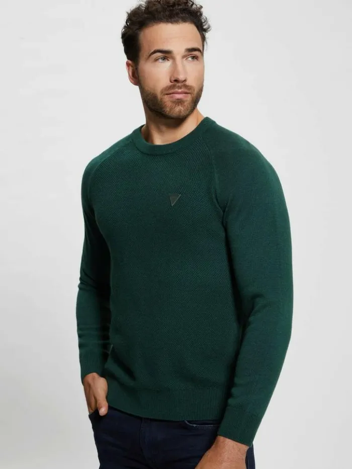 Men GUESS Hoodies and Sweaters Eco Alec WoolBlend Sweater Alpine Grove