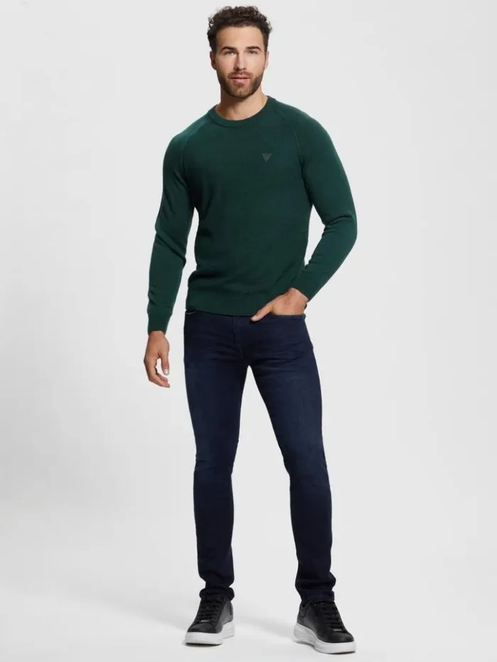 Men GUESS Hoodies and Sweaters Eco Alec WoolBlend Sweater Alpine Grove