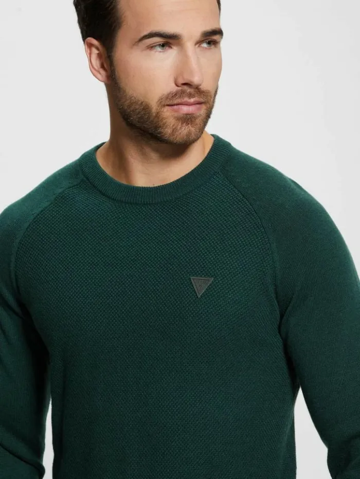 Men GUESS Hoodies and Sweaters Eco Alec WoolBlend Sweater Alpine Grove