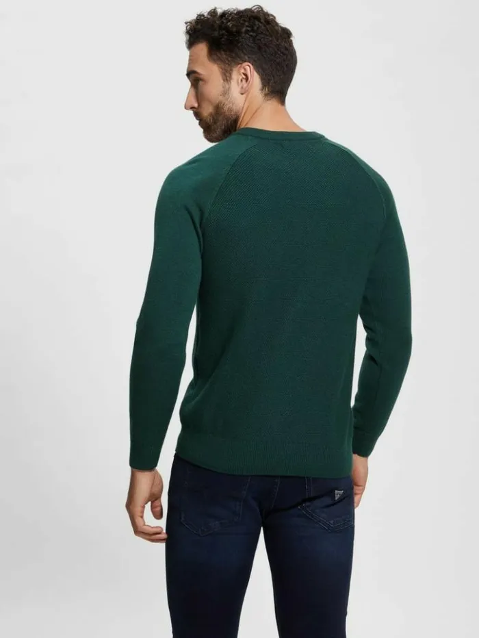 Men GUESS Hoodies and Sweaters Eco Alec WoolBlend Sweater Alpine Grove