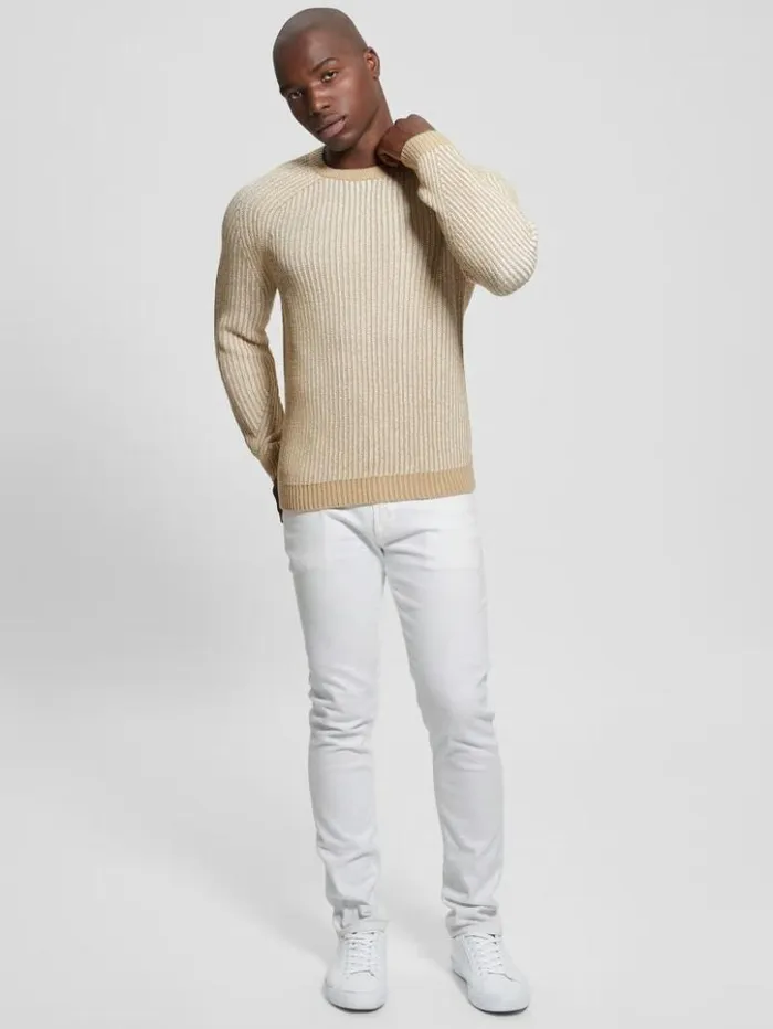 Men GUESS Hoodies and Sweaters Eco Allan WoolBlend Sweater Neutral Sand Multi Men GUESS Hoodies and Sweaters Eco Allan WoolBlend Sweater Neutral Sand Multi
