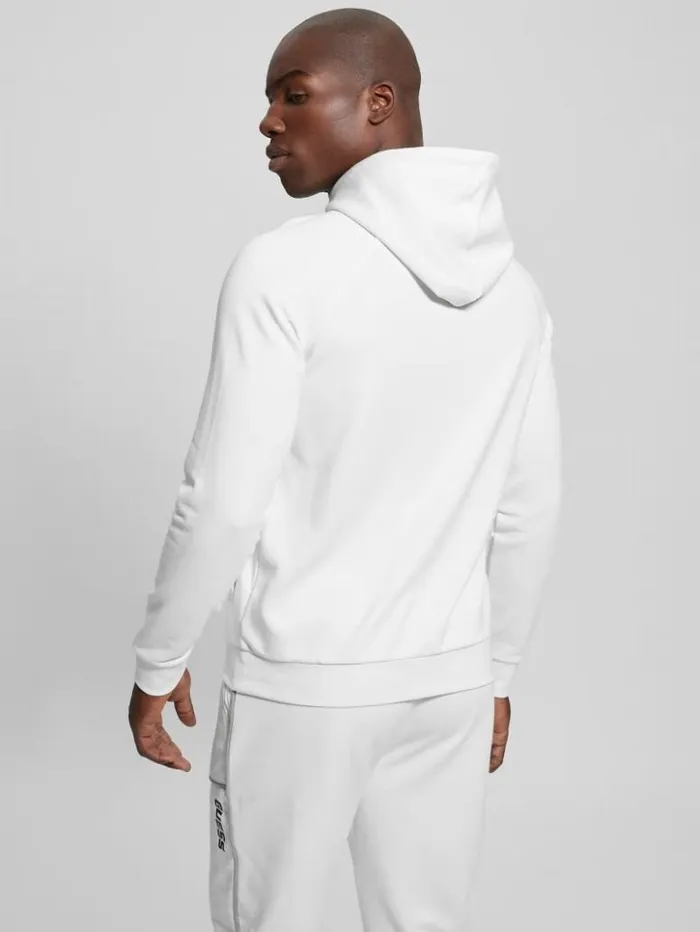 Men GUESS Hoodies and Sweaters Eco Mesh Lugh Hoodie Salt White