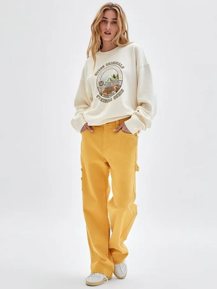 Men GUESS Hoodies and Sweaters GUESS Originals Classic Crewneck Sandy Shore