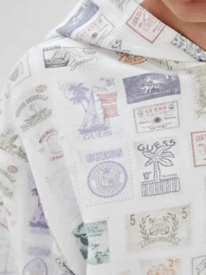 Men GUESS Hoodies and Sweaters GUESS Originals Eco Stamp Hoodie White Peaks Multi Men GUESS Hoodies and Sweaters GUESS Originals Eco Stamp Hoodie White Peaks Multi