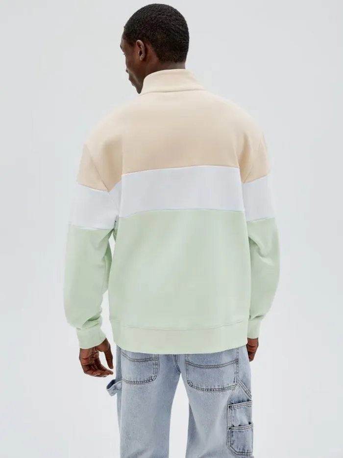 Men GUESS Hoodies and Sweaters GUESS Originals HalfZip Pullover Morning Haze Multi Men GUESS Hoodies and Sweaters GUESS Originals HalfZip Pullover Morning Haze Multi