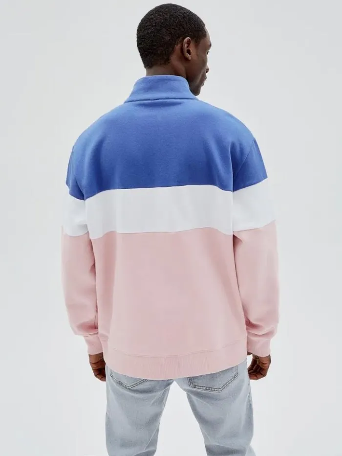 Men GUESS Hoodies and Sweaters GUESS Originals HalfZip Pullover Water Park Blue Multi Men GUESS Hoodies and Sweaters GUESS Originals HalfZip Pullover Water Park Blue Multi