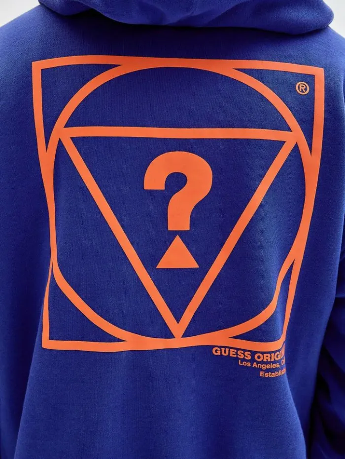 Men GUESS Hoodies and Sweaters GUESS Originals Hoodie Hybrid Blue