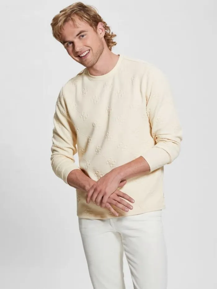 Men GUESS Hoodies and Sweaters Quattro Logo Sweater Angora Wool