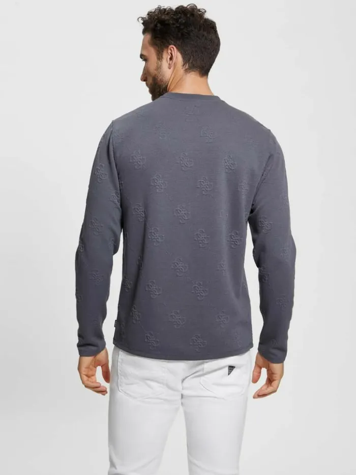 Men GUESS Hoodies and Sweaters Quattro Logo Sweater Magnetic Multi