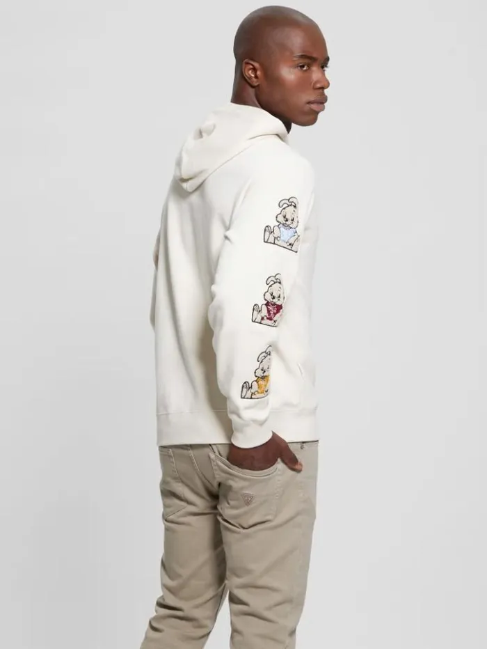 Men GUESS Hoodies and Sweaters Street Art Patched Hoodie Quicksand