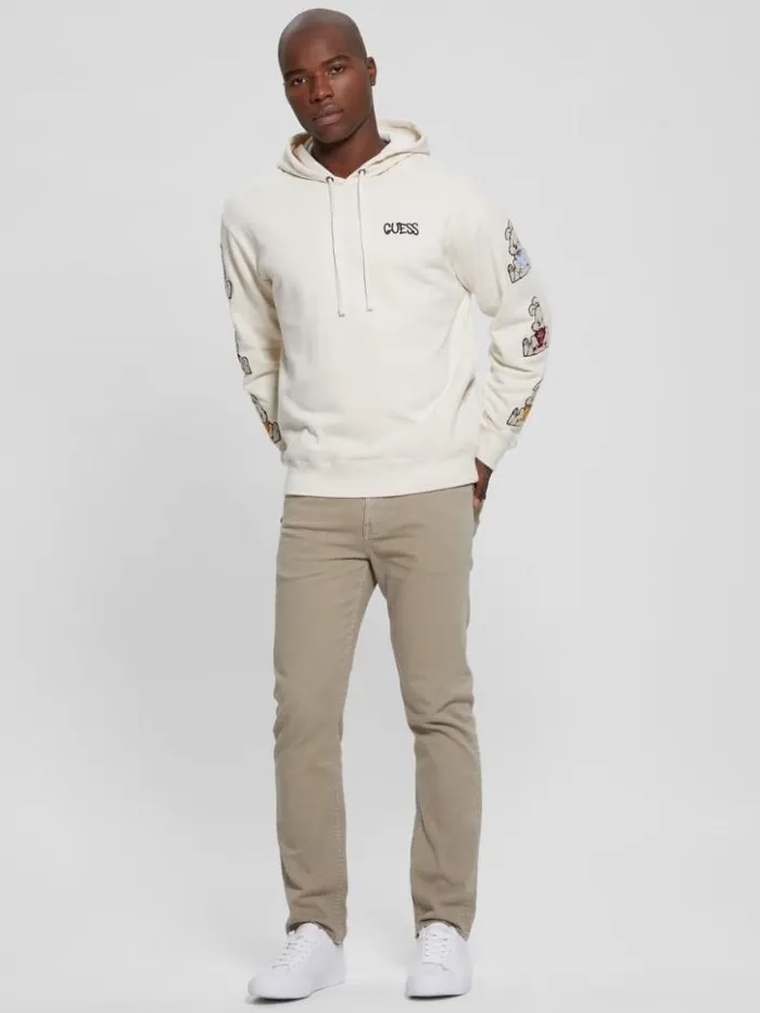 Men GUESS Hoodies and Sweaters Street Art Patched Hoodie Quicksand
