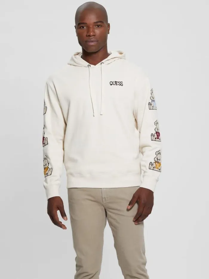 Men GUESS Hoodies and Sweaters Street Art Patched Hoodie Quicksand