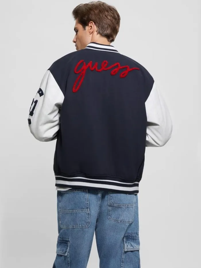 Men GUESS Jackets and Coats Bear Varsity Jacket Bleu lgant
