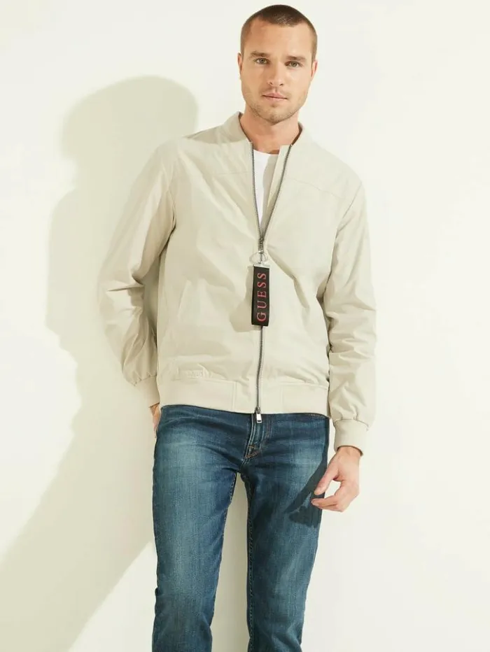 Men GUESS Jackets and Coats Comfort Flight Jacket Grey Boundary