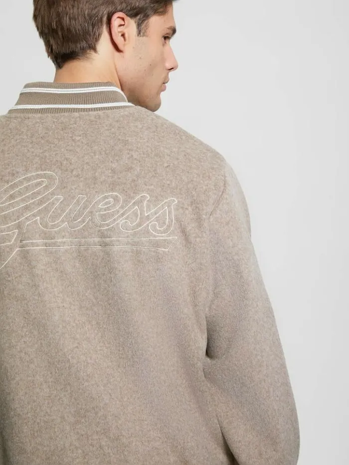 Men GUESS Jackets and Coats Eco Flight Jacket Silk Taupe Multi