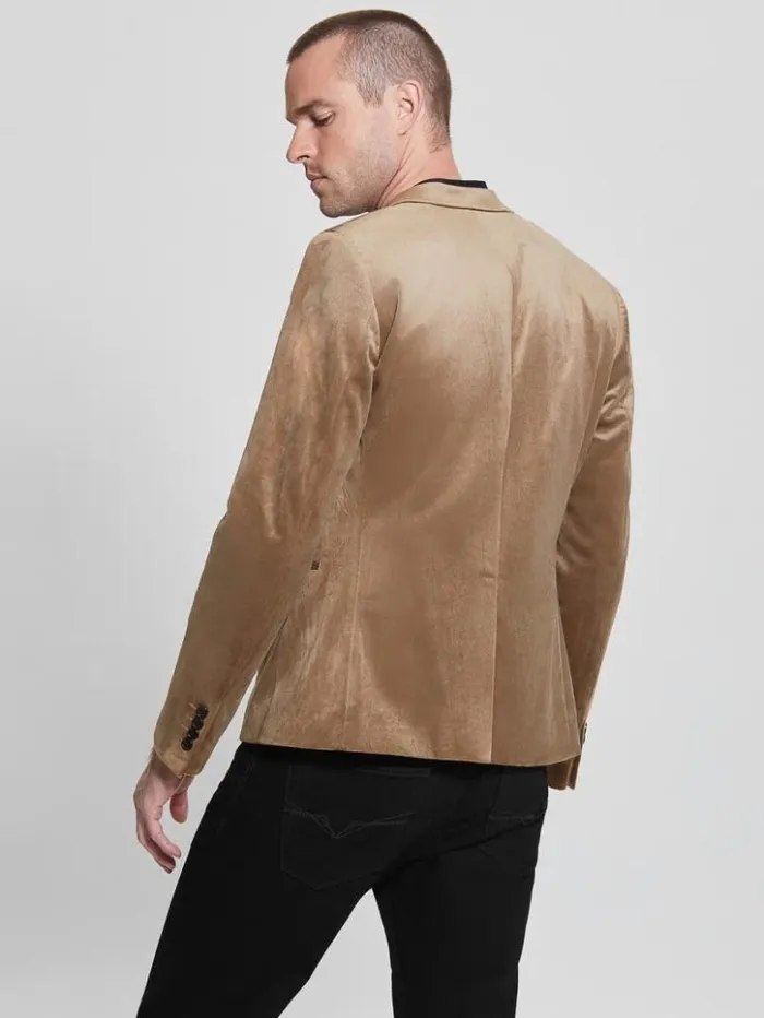 Men GUESS Jackets and Coats Fulham Velvet Blazer Champagne Multi