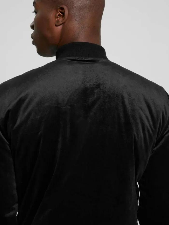 Men GUESS Jackets and Coats Fulham Velvet Flight Jacket Black