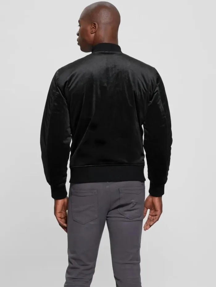 Men GUESS Jackets and Coats Fulham Velvet Flight Jacket Black