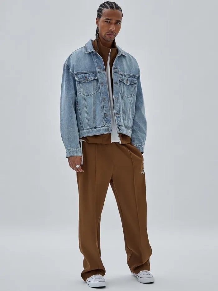 Men GUESS Jackets and Coats GUESS Originals Eco Tricot Track Jacket Brown Sand Men GUESS Jackets and Coats GUESS Originals Eco Tricot Track Jacket Brown Sand