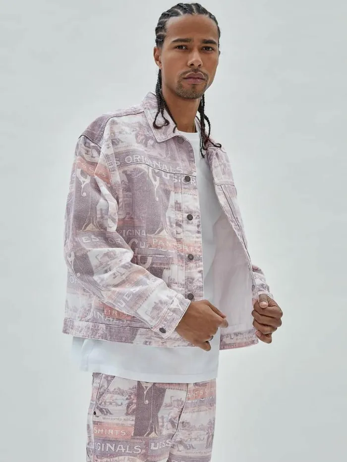 Men GUESS Jackets and Coats GUESS Originals Ranch Studio Jacket Vintage Ranch Print