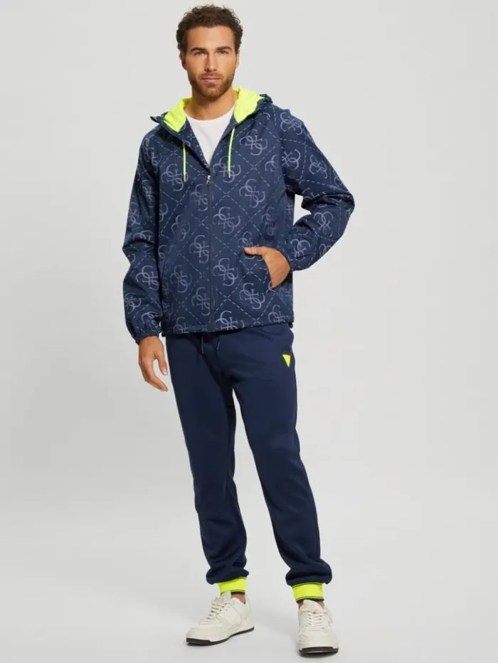 Men GUESS Jackets and Coats Leroi Quattro Signature Jacket 4g Large Jacquard Blue Men GUESS Jackets and Coats Leroi Quattro Signature Jacket 4g Large Jacquard Blue