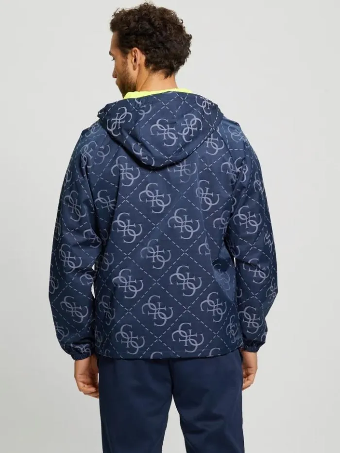 Men GUESS Jackets and Coats Leroi Quattro Signature Jacket 4g Large Jacquard Blue Men GUESS Jackets and Coats Leroi Quattro Signature Jacket 4g Large Jacquard Blue