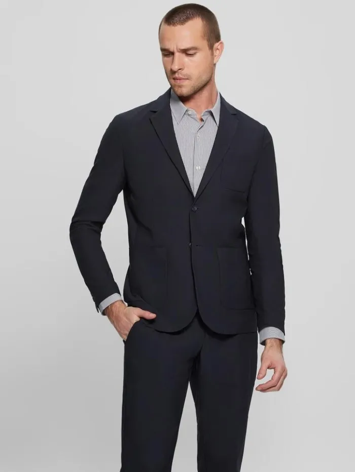 Men GUESS Jackets and Coats Myron TechStretch Blazer Bleu lgant
