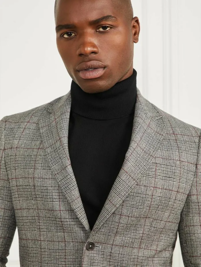 Men GUESS Jackets and Coats Sean Notched Blazer Blackwhitered Check