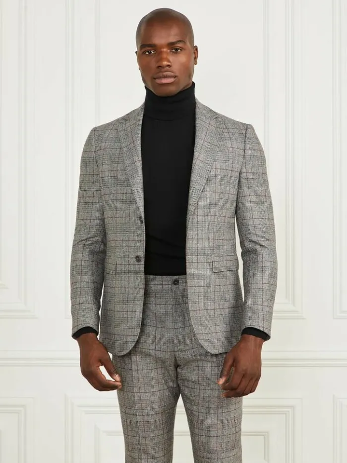 Men GUESS Jackets and Coats Sean Notched Blazer Blackwhitered Check