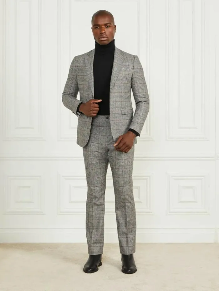 Men GUESS Jackets and Coats Sean Notched Blazer Blackwhitered Check
