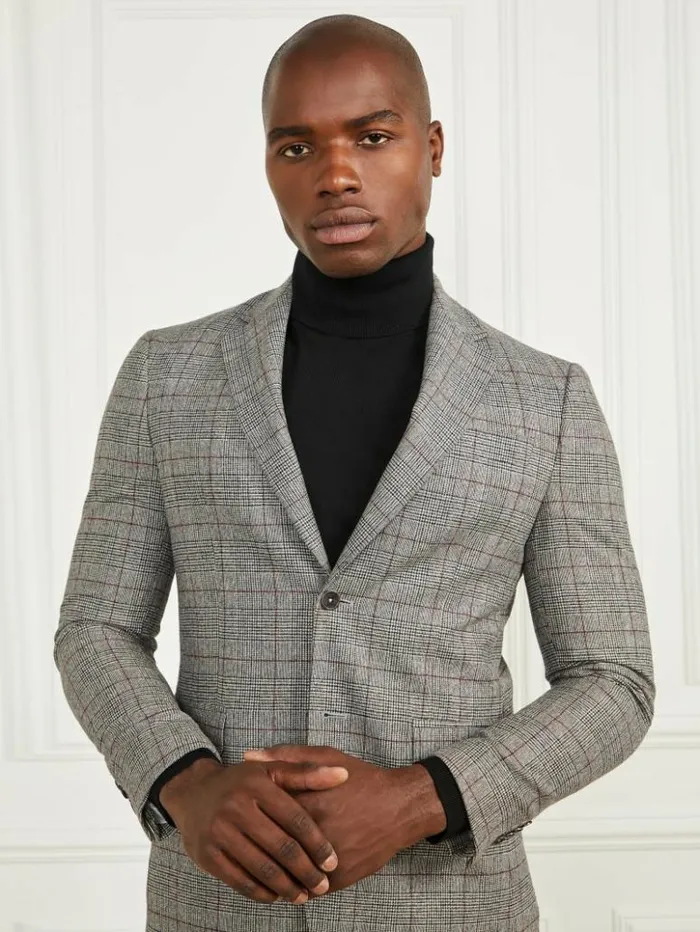 Men GUESS Jackets and Coats Sean Notched Blazer Blackwhitered Check