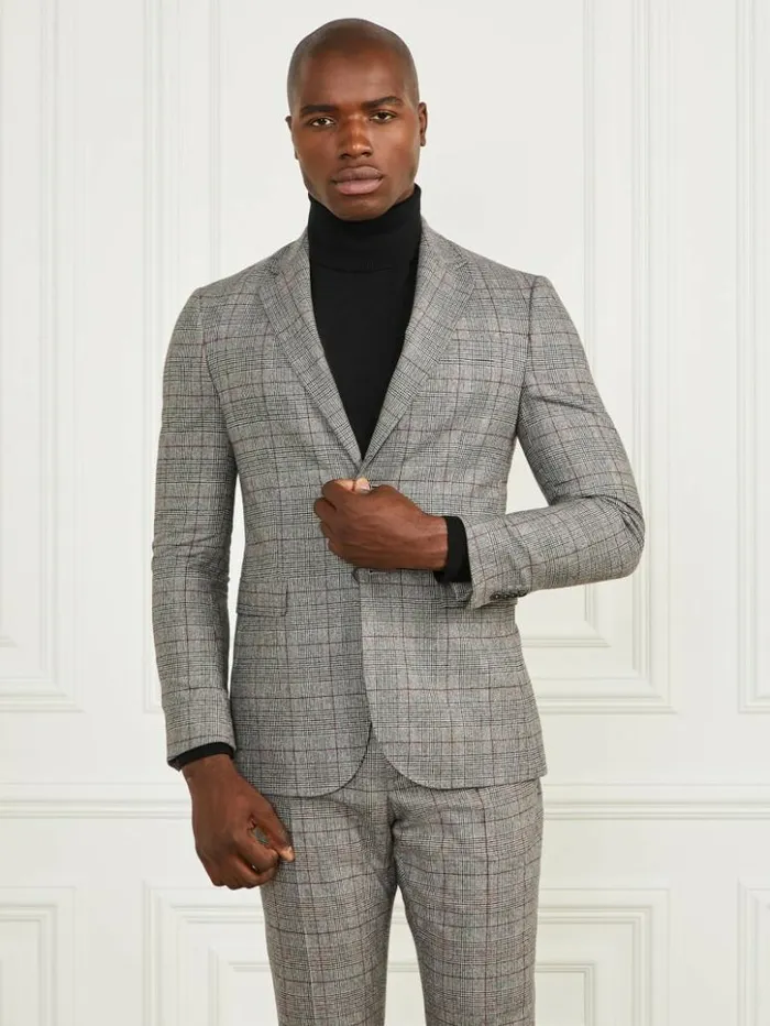 Men GUESS Jackets and Coats Sean Notched Blazer Blackwhitered Check