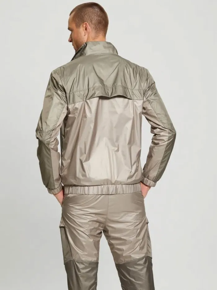 Men GUESS Jackets and Coats Wilfred FullZip Track Jacket Pasadena With Green Block Men GUESS Jackets and Coats Wilfred FullZip Track Jacket Pasadena With Green Block